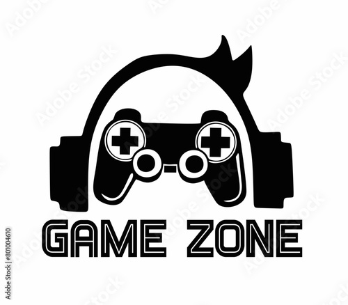 game zone with game consoles and headsets