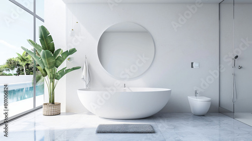 Interior of clean modern bathroom