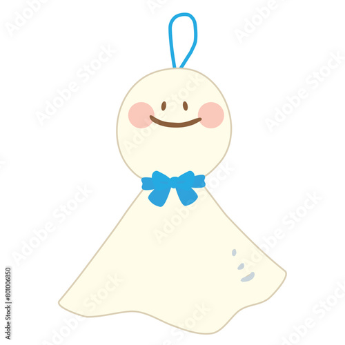 晴れを願うてるてる坊主のベクターイラスト