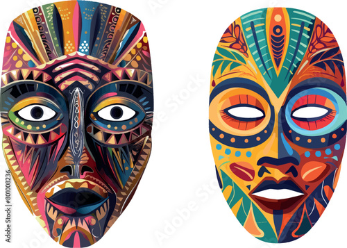 Ethnic colorful mask pattern