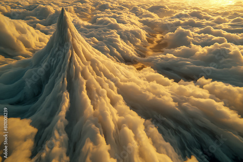 a beautiful view from above a very tall cloud like area photo