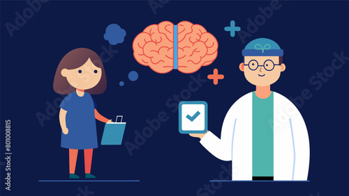 A the showing before and after brain scans to a skeptical patient explaining the positive changes that ketamine can bring..