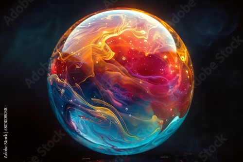 Wallpaper Mural Soap bubbles with abstract bokeh background, 3d render Torontodigital.ca