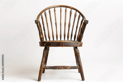 Rustic-inspired Windsor chair on a white background.