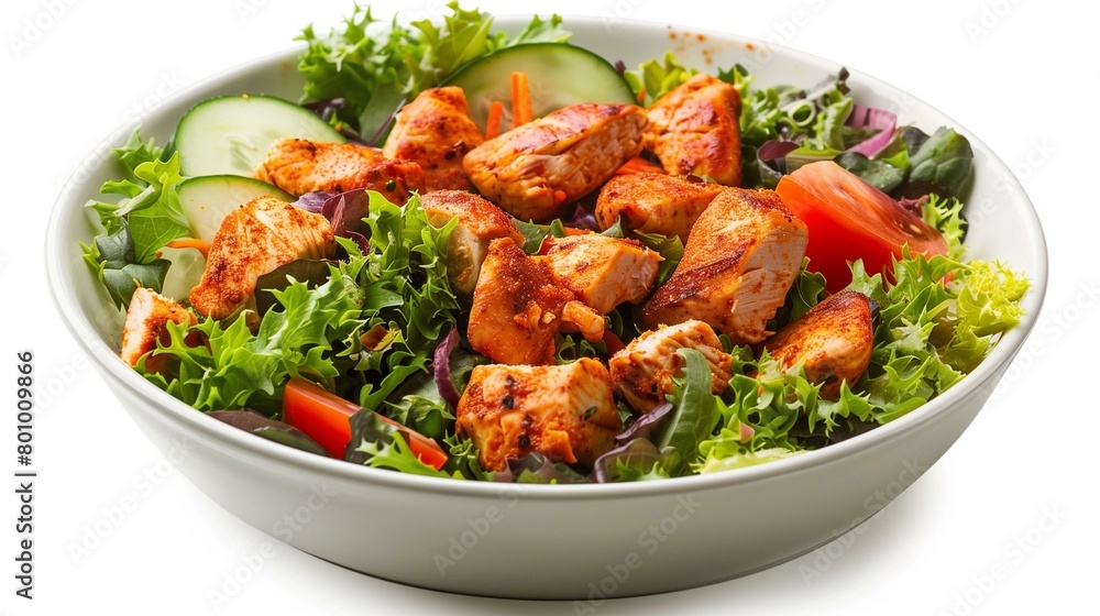Buffalo chicken salad with chicken and vegetables, white meat barbecue grill grilled chicken dieting