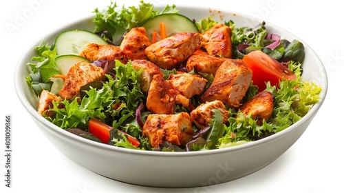 Buffalo chicken salad with chicken and vegetables, white meat barbecue grill grilled chicken dieting