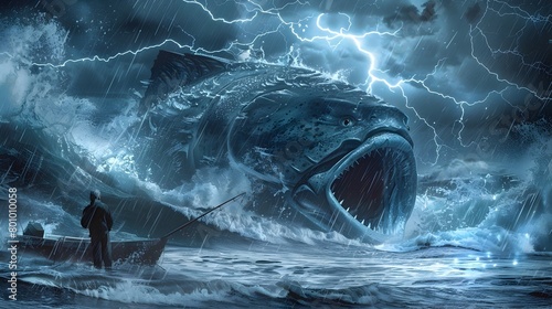 Elderly Fisherman Battling ...