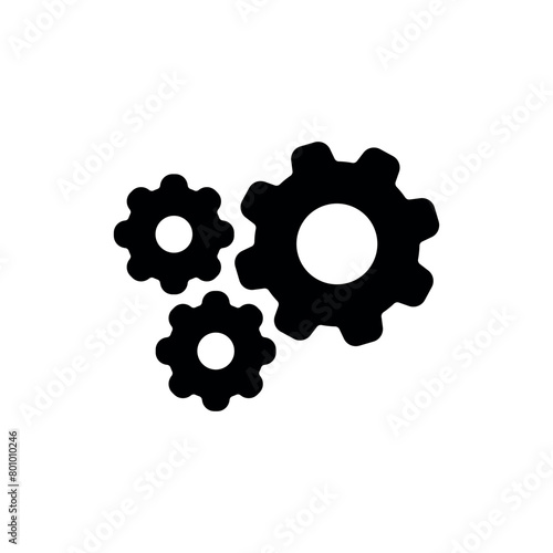 Wheel icon vector illustration. Three gear on isolated background. Cogwheel sign concept.