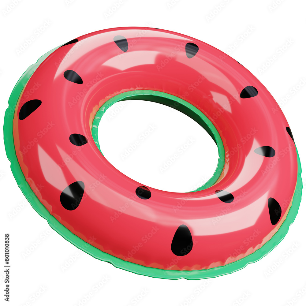 Fotografie 3d render of swim ring watermelon texture.
