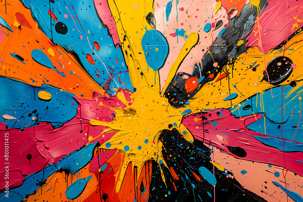 Fototapeta premium Colourful ink splash background