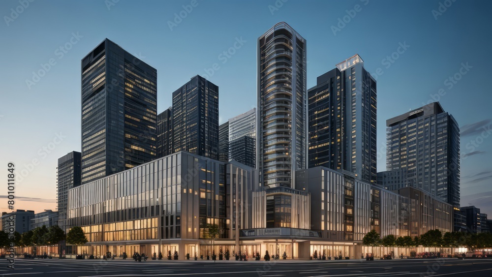 Fototapeta premium modern luxury tower architecture design
