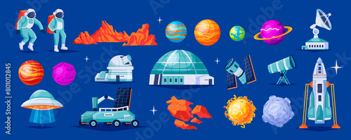 Space icons in gradient style © Macrovector