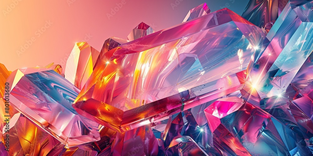 Trendy Abstract Banner, with Slick Crystal Pieces. Trendy Abstract Banner, with Slick Crystal Pieces.