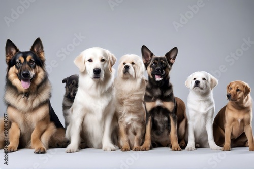  sitting background group white dogs front dog dachshund bulldog companionship breed lizzard in a row isolated on parrot mammal brown pedigreed pedigree creature cocker spaniel french felino tan 