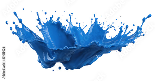 blue paint splashes on white background 