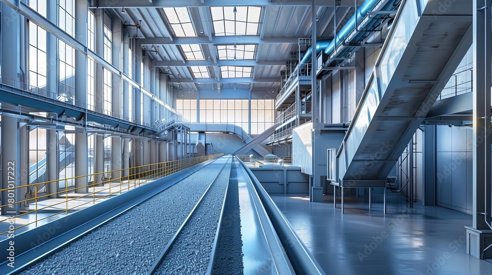 Obraz premium Advanced recycling technologies in a stateoftheart facility, 3d render illustrated, for presentation design