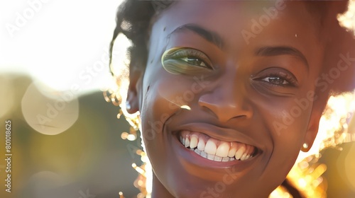 Wallpaper Mural Vibrant Portrait of Smiling Woman Torontodigital.ca