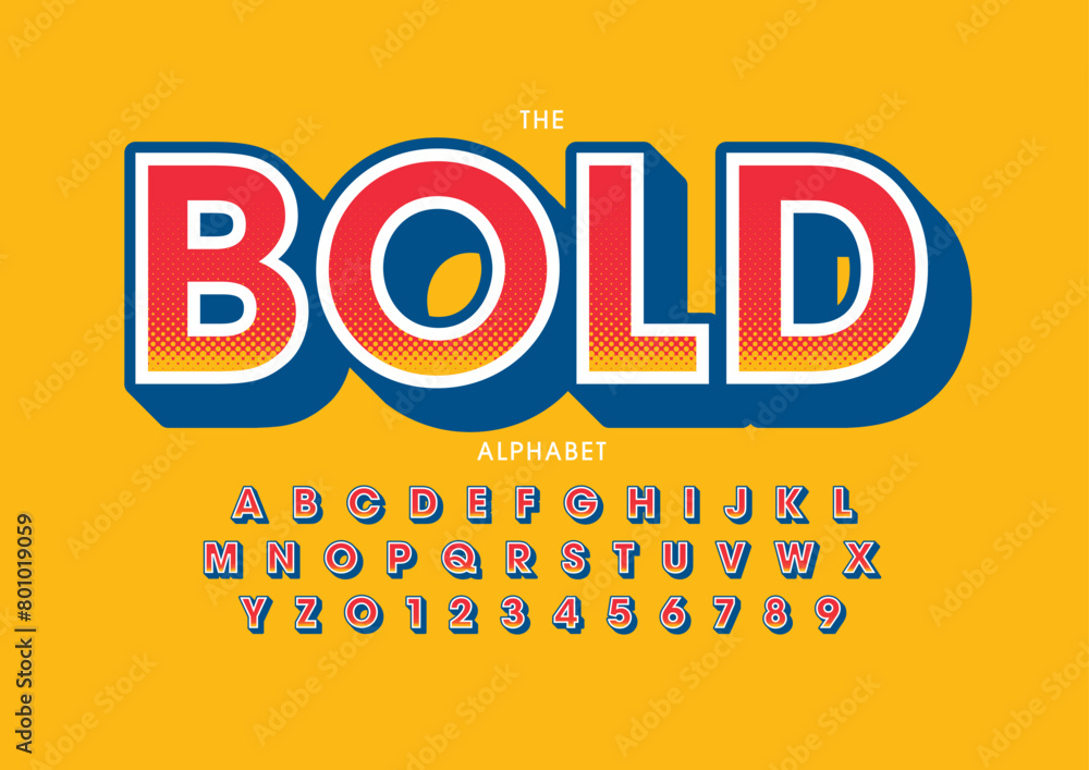 Fototapeta premium Vector of stylized modern font and alphabet