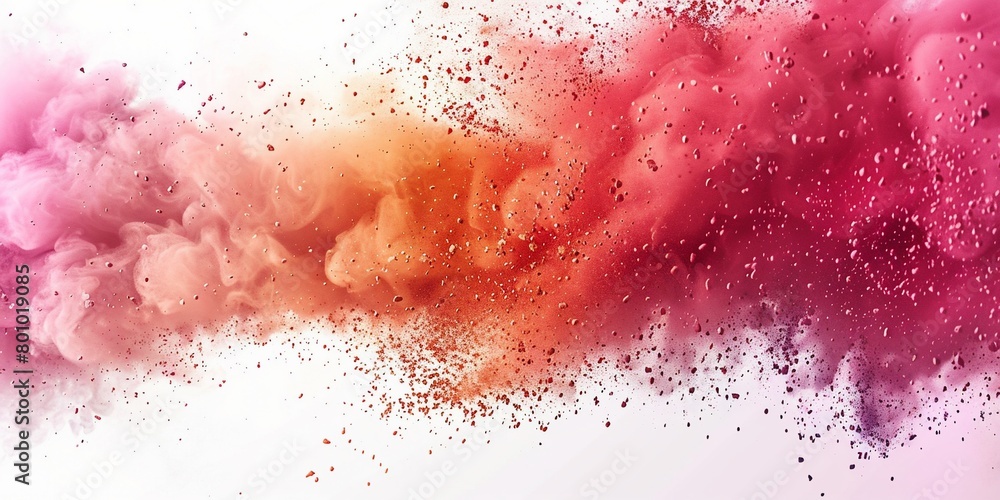 abstract background of summer tone coloured powder exploding in white background. abstract background of summer tone coloured powder exploding in white background.