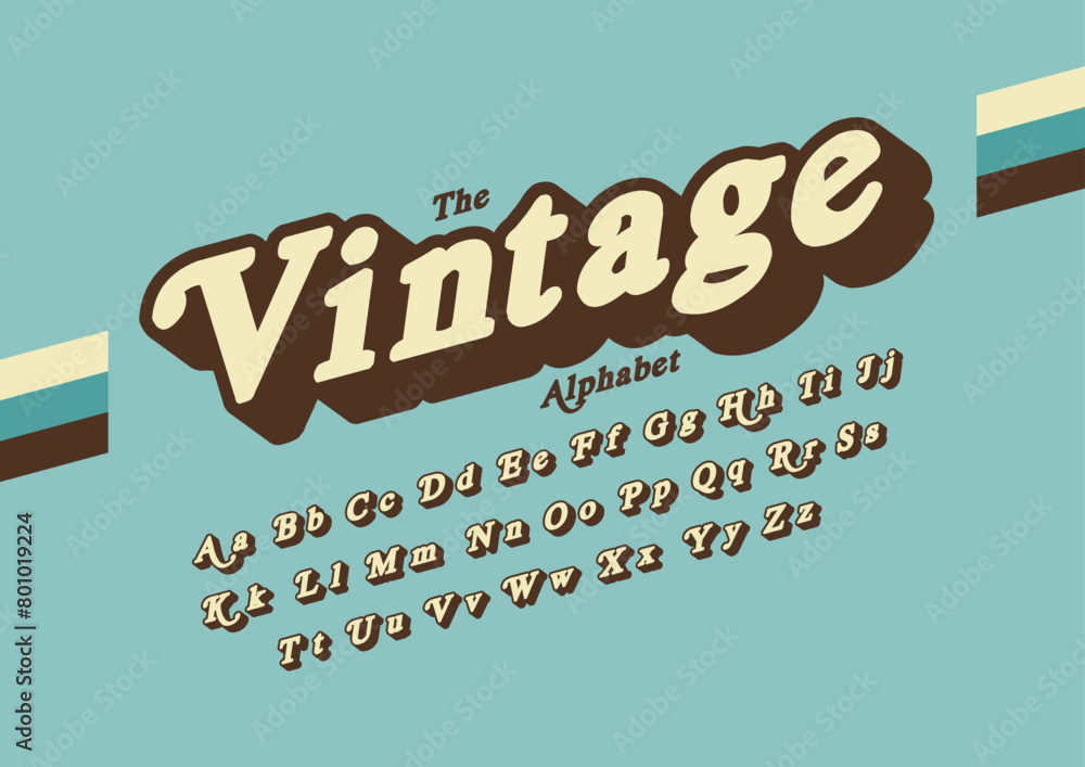 Vector of stylized modern font and alphabet Vector of stylized modern font and alphabet