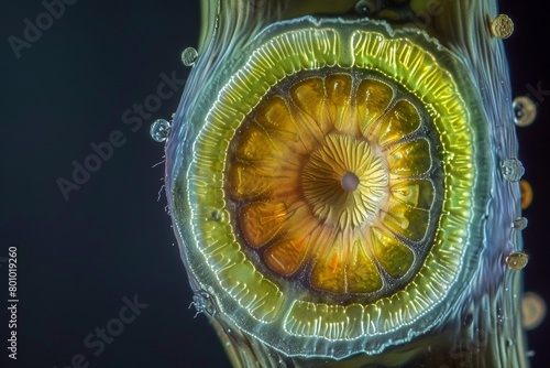 Microscopic View of Seed Cross-Section with Embryo and Endosperm
 photo