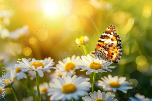 butterfly sitting on a daisy flower