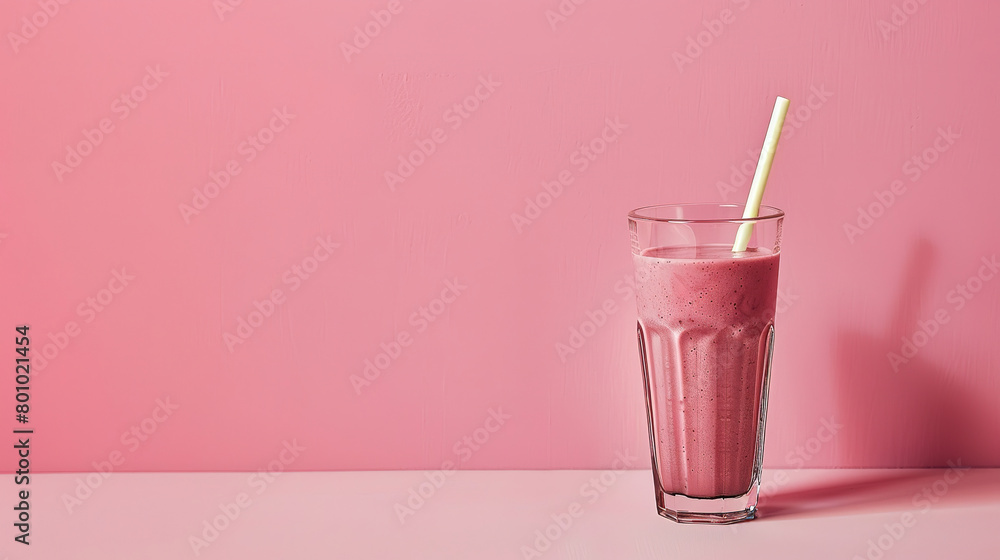 a fresh Smoothie, shake on blurred background, with empty copy space, minimalist a fresh Smoothie, shake on blurred background, with empty copy space, minimalist