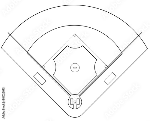 
This is an illustration of a baseball stadium. photo