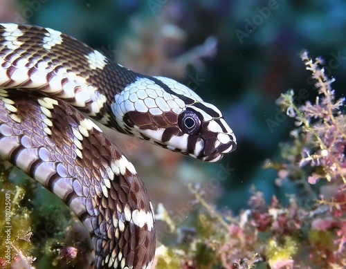 Annulated sea snake underwater
