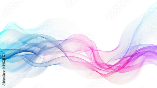 Embody the spirit of transformation with graceful gradient lines in a single wave style isolated on solid white background