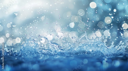 Wallpaper Mural Sparkling water splashes on blue background, Ai Generated Images Torontodigital.ca