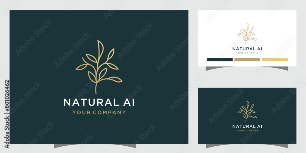 Leaf Minimalist elegant logo design Inspiration