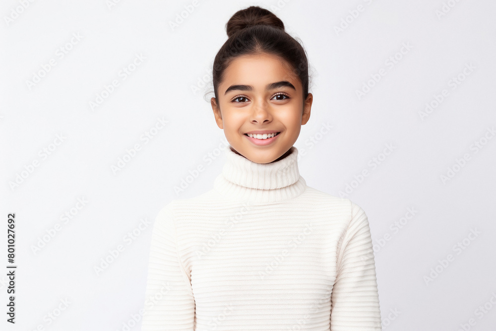 young woman wearing sweater on white background young woman wearing sweater on white background