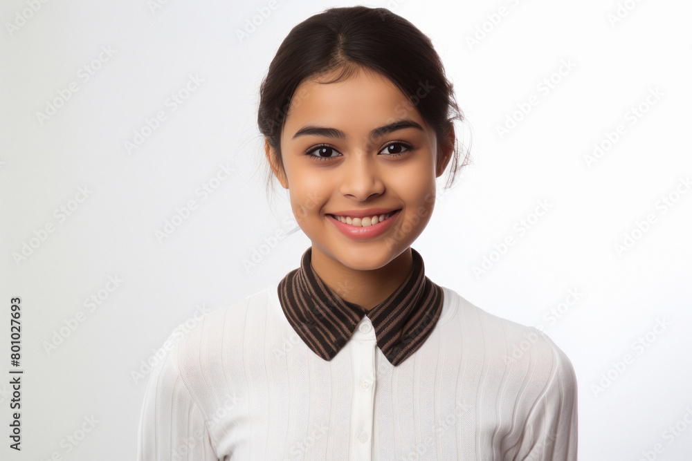 young woman wearing sweater on white background young woman wearing sweater on white background