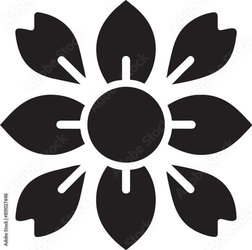 decorative flower silhouettes  pictogram