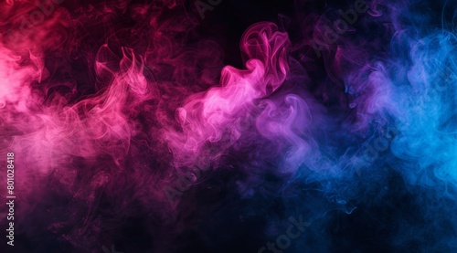 Vivid swirls of blue and pink smoke intertwine  creating a dynamic and ethereal motion background