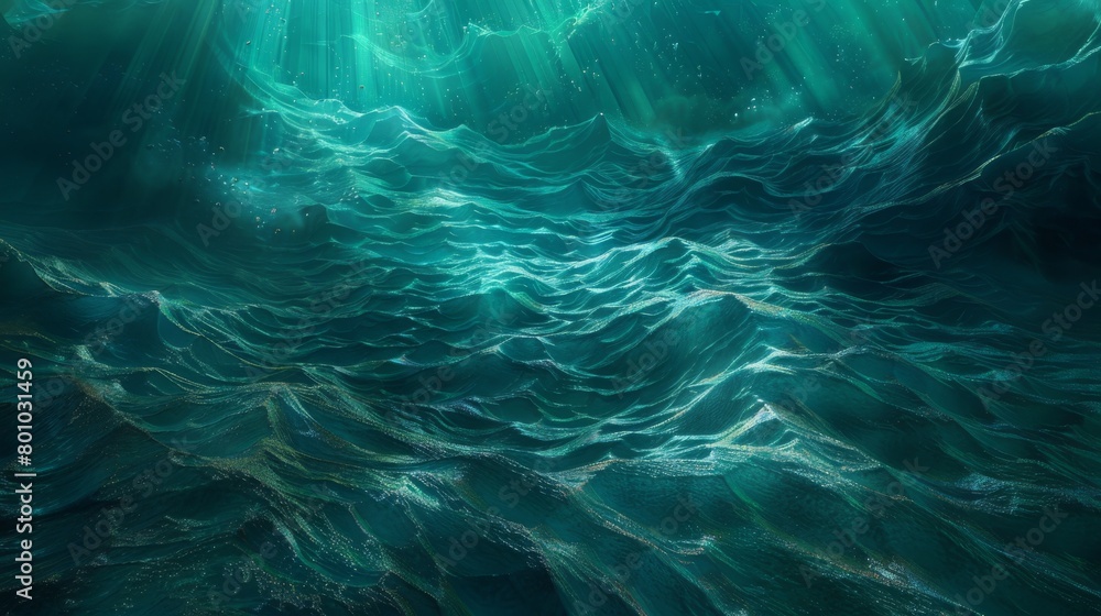 Fototapeta premium Serene Underwater Dreamscape with Ethereal Light Rays