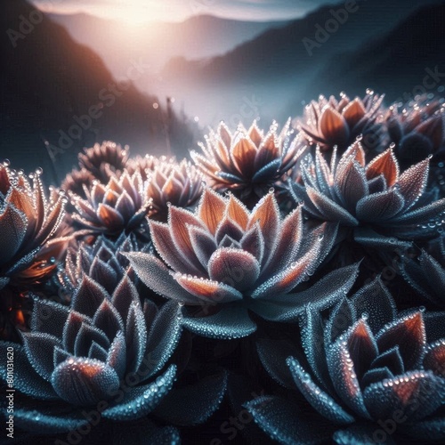 A bunch of flowers that are in the grass, volumetric lighting, soft light, terragen photo