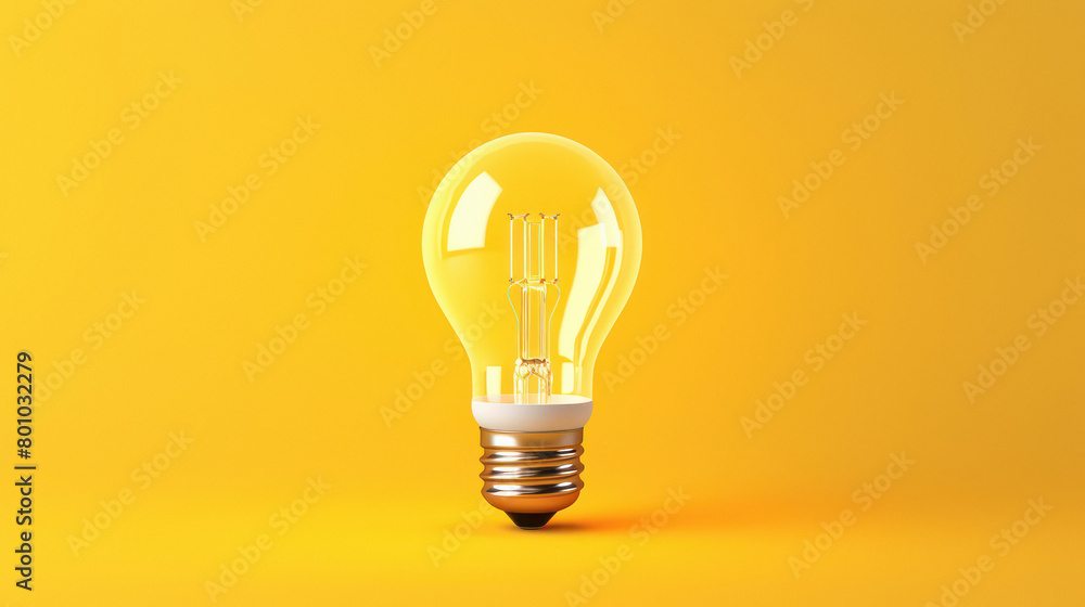 bulb on yellow background bulb on yellow background