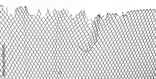 High net fence with barbed wire isolated on white background. meadow.  illustration.