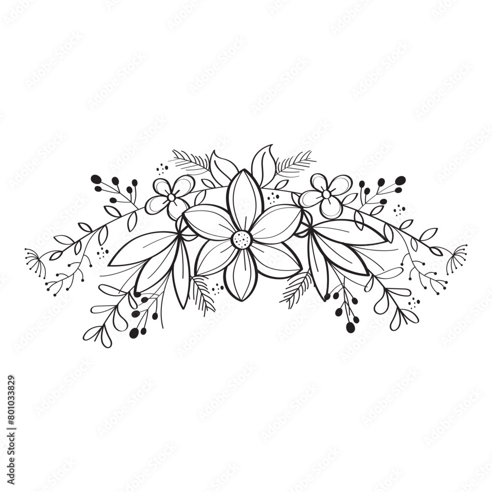 Hand Drawn Botanical Border Background Vector Design. Hand Drawn Botanical Border Background Vector Design.