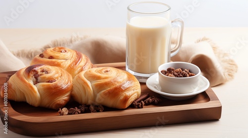 croissant and tea (ID: 801034608)