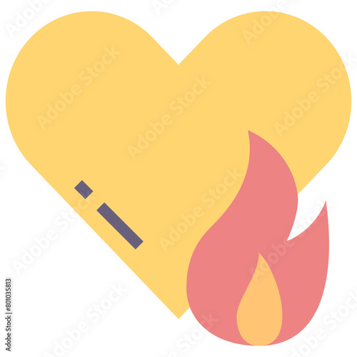 passion flat style icon