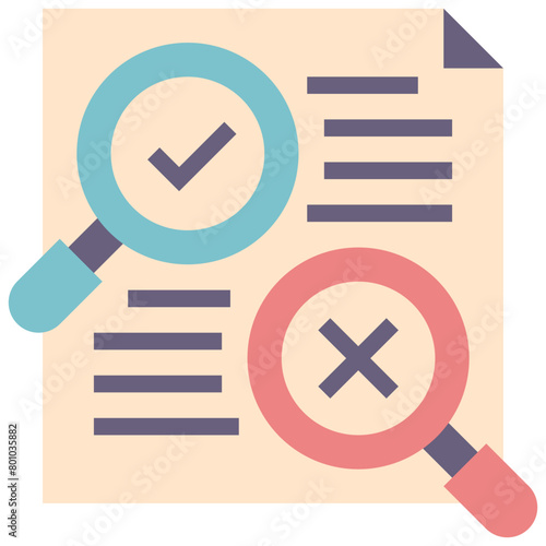proofreading flat style icon