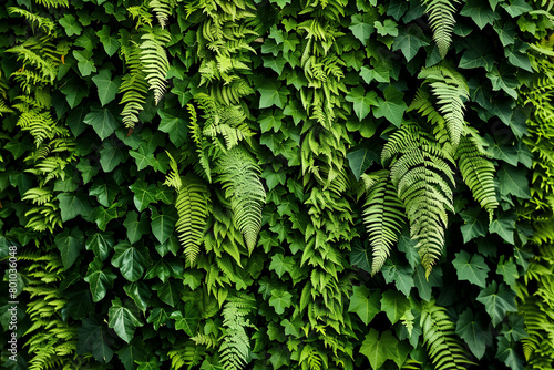 Tropical green leaves background top view in concept nature. photo
