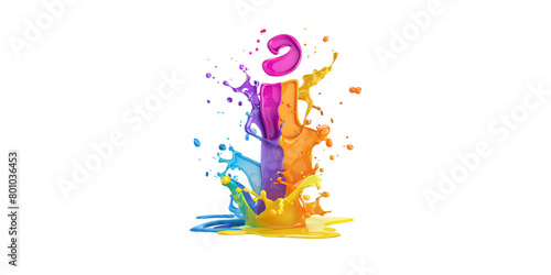 Colorful splash of liquid paint isolated on white background 