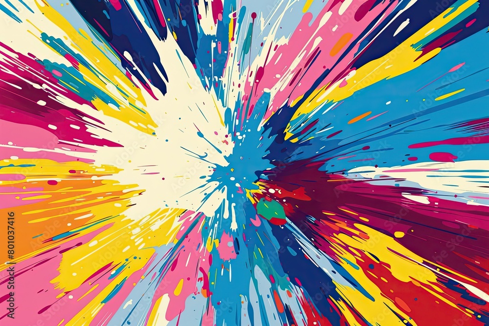 Abstract pop background with explosion of colors to the beat Abstract pop background with explosion of colors to the beat