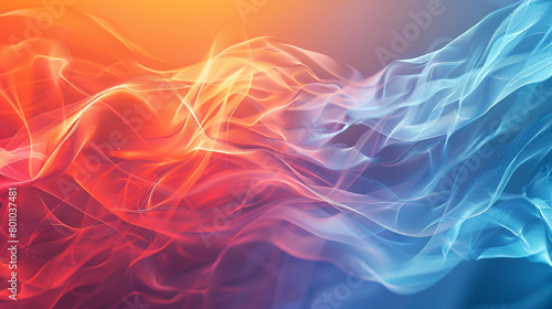 Dynamic gradient lines blending from fiery red to icy blue, highlighting innovation in science.