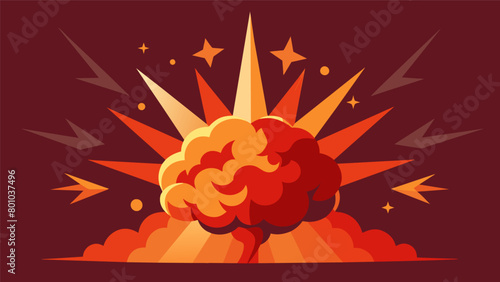 A burst of fiery red and orange tones depicting the heightened brain activity during a tense and challenging situation..