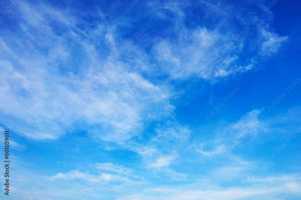 Colorful Beautiful blue sky with cloud formation background.